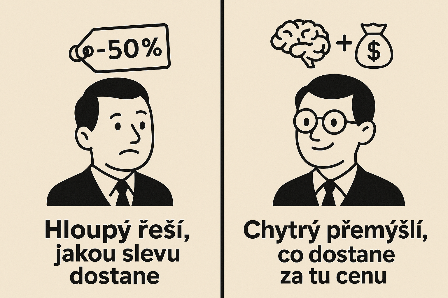 Hloupí řeší jakou dostane slevu